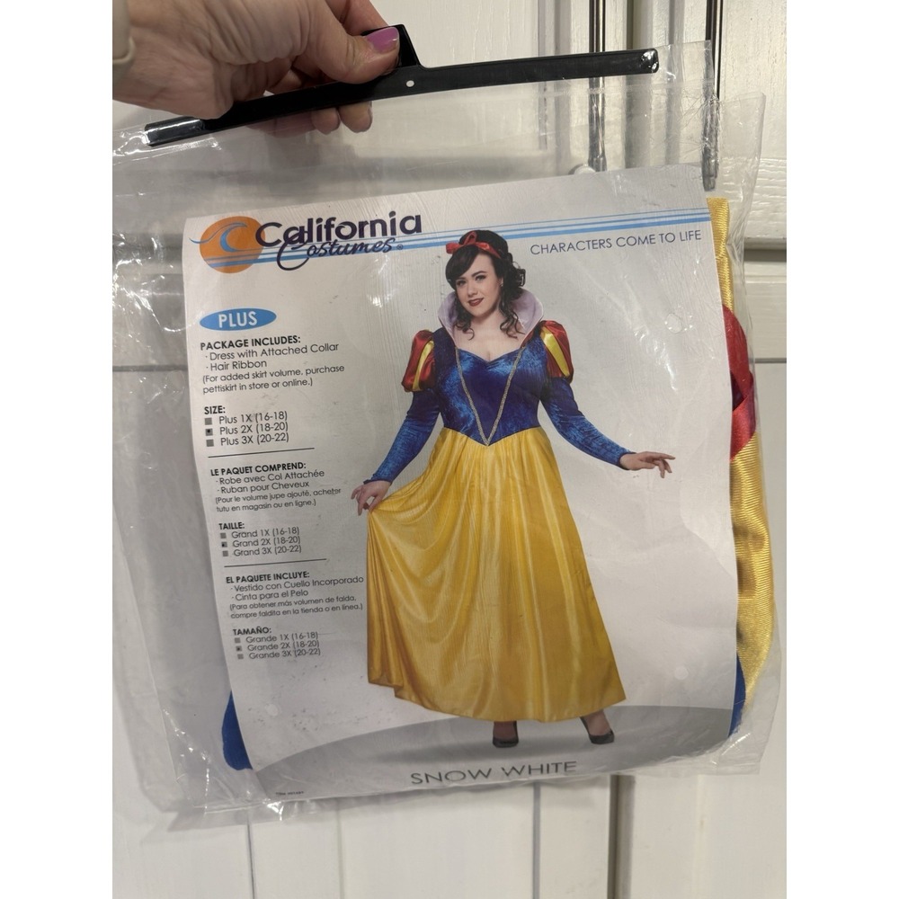 California Costumes Snow White New Plus Size 18-20 Dress Ribbon Disney Costume